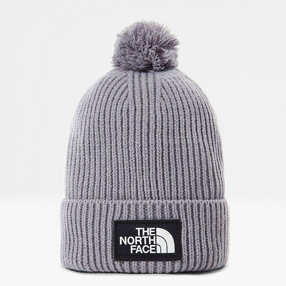 The North Face Tnf Logo Box Pom Ανδρικα Σκουφοσ - Γκρι (HYUL08417)